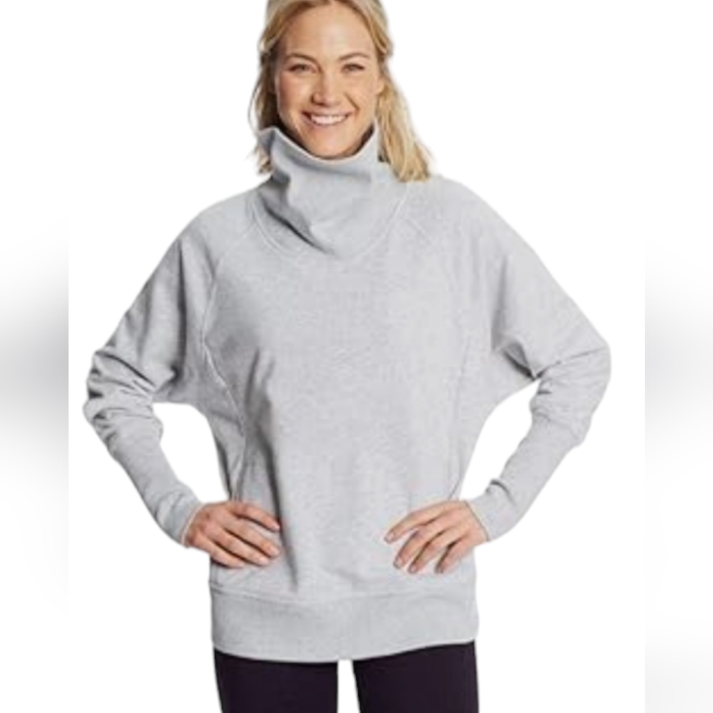 Champion Women's Long Sleeve Gray French Terry Funnel Neck Sweatshirt Medium